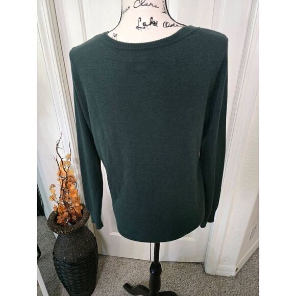 Croft & Barrow Green V Neck Sweater Size M - Picture 3 of 6